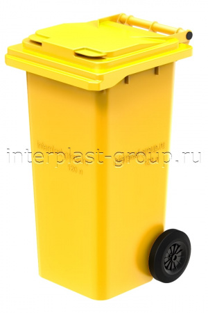 Мусорный контейнер 120 л желтый